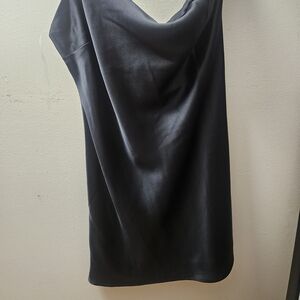 wild fable Black Satin Cowl Neck Dress